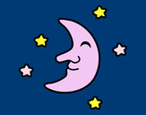 Dibujo Luna con estrellas pintado por ardnas