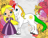 Dibujo Princesa y unicornio pintado por fluthershy