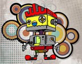 Dibujo Robot con cresta pintado por Olivier