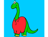 Dibujo Diplodocus con camisa pintado por jasminin