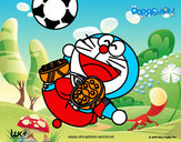 Dibujo Doraemon futbolista pintado por dan192564