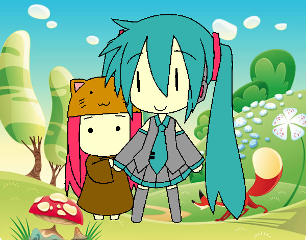 Miku Hatsune Y Kasane Teto Chibi