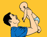 Dibujo Padre y bebé pintado por amalia