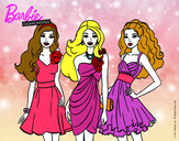 Dibujo Barbie y sus amigas vestidas de fiesta pintado por Mely9