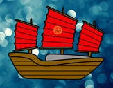Dibujo Barco oriental pintado por payin