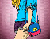 Dibujo Chica con bolso pintado por annette1