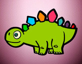 Dibujo Estegosaurio joven pintado por chiribombo