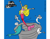 Dibujo Barbie sirena contenta pintado por sirula