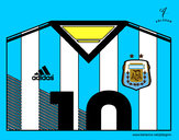 Dibujo Camiseta del mundial de fútbol 2014 de Argentina pintado por elturro