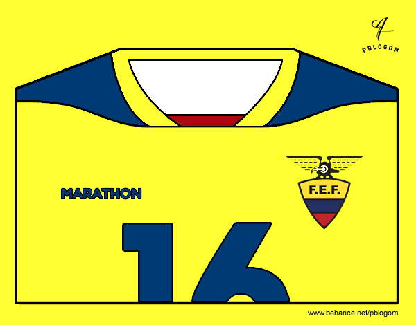 Dibujo Camiseta del mundial de fútbol 2014 de Ecuador pintado por elturro
