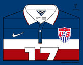 Dibujo Camiseta del mundial de fútbol 2014 de los Estados Unidos pintado por elturro