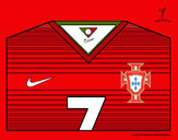 Dibujo Camiseta del mundial de fútbol 2014 de Portugal pintado por elturro