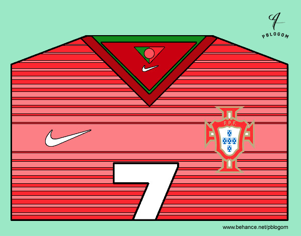 Dibujo Camiseta del mundial de fútbol 2014 de Portugal pintado por ru_82