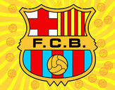 Dibujo Escudo del F.C. Barcelona pintado por rugi