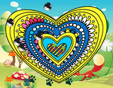 Dibujo Mandala corazón pintado por CENTRAL