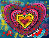 Dibujo Mandala corazón pintado por mein
