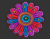 Dibujo Mandala margarita pintado por blanca