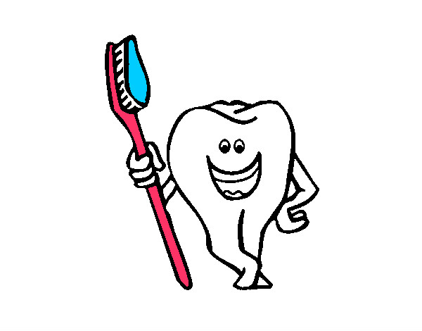 Dibujo de Muela y cepillo de dientes 1 pintado por Justa en  el  día 21-05-14 a las 23:38:56. Imprime, pinta o colorea tus propios dibujos!