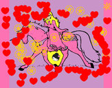 Dibujo Princesa en unicornio pintado por XeniaSL