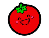 Dibujo Tomate sonriente pintado por palina 