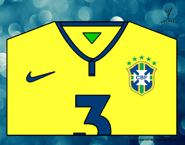 Dibujo Camiseta del mundial de fútbol 2014 de Brasil pintado por androide23