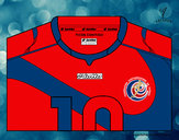 Dibujo Camiseta del mundial de fútbol 2014 de Costa Rica pintado por brithany