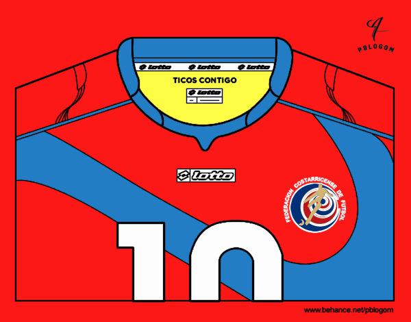 Dibujo Camiseta del mundial de fútbol 2014 de Costa Rica pintado por giuliana9