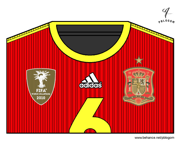 Camiseta del mundial de fútbol 2014 de España