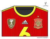 Dibujo Camiseta del mundial de fútbol 2014 de España pintado por zoe124