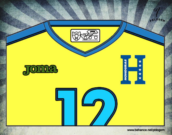Dibujo Camiseta del mundial de fútbol 2014 de Honduras pintado por xavi