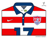 Dibujo Camiseta del mundial de fútbol 2014 de los Estados Unidos pintado por androide23