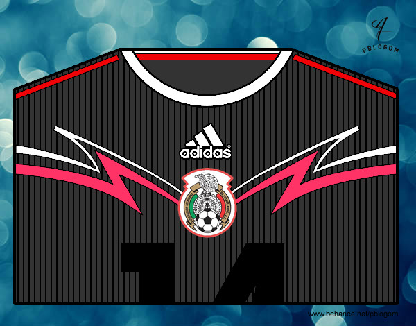 Dibujo Camiseta del mundial de fútbol 2014 de México pintado por androide23