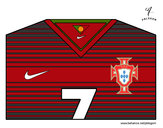 Dibujo Camiseta del mundial de fútbol 2014 de Portugal pintado por androide23