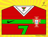 Dibujo Camiseta del mundial de fútbol 2014 de Portugal pintado por superbenji