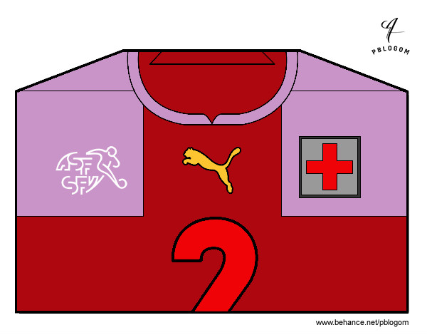 Dibujo Camiseta del mundial de fútbol 2014 de Suiza pintado por Aiyan