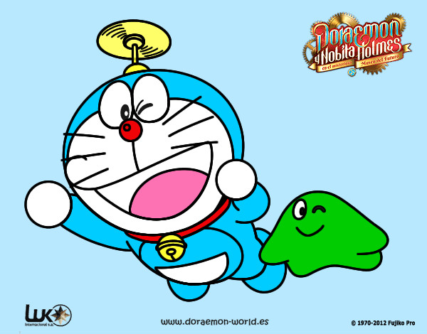 Dibujo Doraemon volando pintado por noenoe