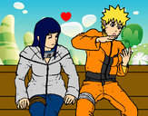 Dibujo Hinata y Naruto pintado por piplut