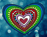 Dibujo Mandala corazón pintado por anaguapa