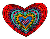 Dibujo Mandala corazón pintado por noenoe