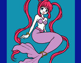 Dibujo Sirena con perlas pintado por Dako