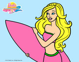 Dibujo Barbie va a surfear pintado por mar231002