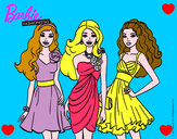 Dibujo Barbie y sus amigas vestidas de fiesta pintado por jng9