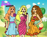 Dibujo Barbie y sus amigas vestidas de fiesta pintado por lopecita19