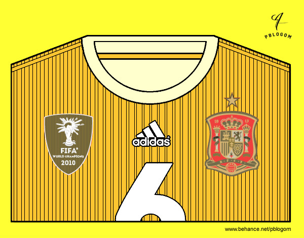 Dibujo Camiseta del mundial de fútbol 2014 de España pintado por nachi1