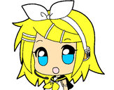 Dibujo Chibi RIN kagamine pintado por alejadavi