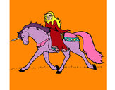 Dibujo Princesa en unicornio pintado por Lujitaa