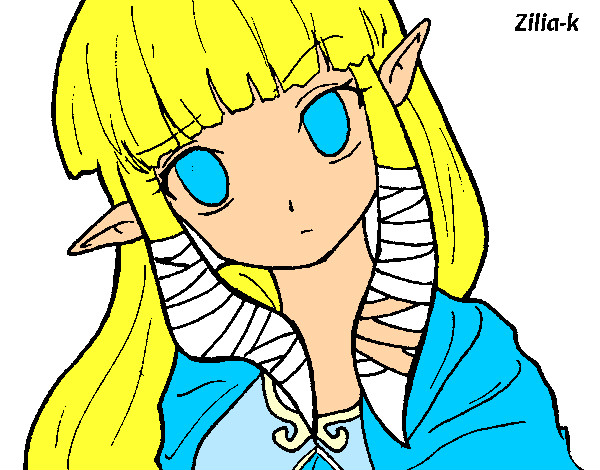 Dibujo Princesa Zelda pintado por deltadark7