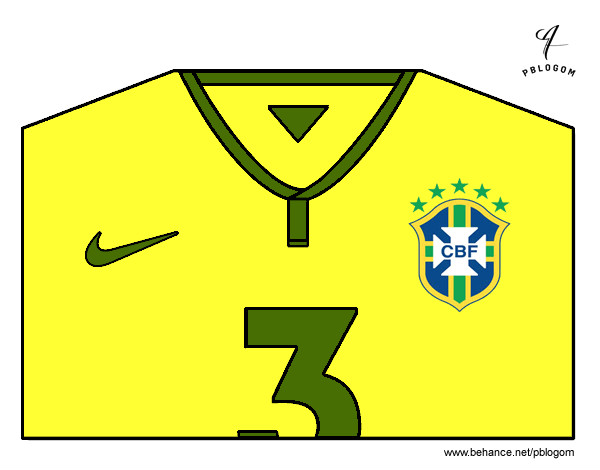 Dibujo Camiseta del mundial de fútbol 2014 de Brasil pintado por agustinro