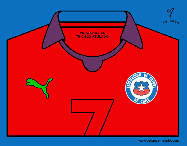 Dibujo Camiseta del mundial de fútbol 2014 de Chile pintado por stocn