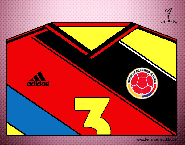 Dibujo Camiseta del mundial de fútbol 2014 de Colombia pintado por agustinro